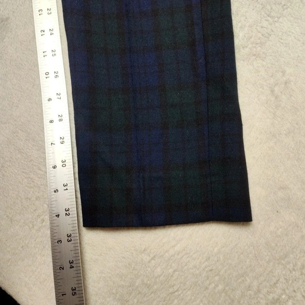 Banana Republic Pants Mens 33x34 Green Blackwatch Plaid Tweed Wool Tapered Dress